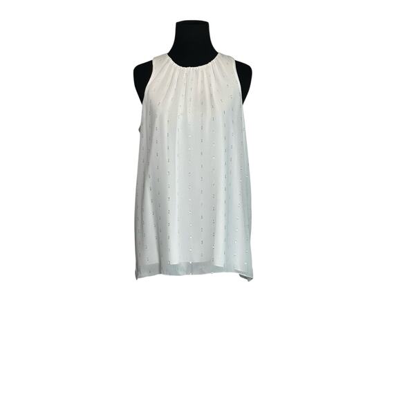 Vince Camuto off white silver sleeveless blouse size Small - Picture 12 of 16